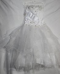 платье белое с снежинками, 128-134см