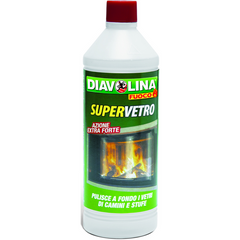 Diavolina SuperVetro – спеціальний миючий засіб для скла печей та камінів 1л.