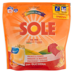 Капсули для прання Sole Protect Color з гліцерином 3 дії 15 х 22 г