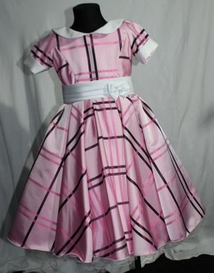 платье в клетку розовое, 128-134см