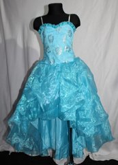 платье голубое из шлейфом, 134-140см