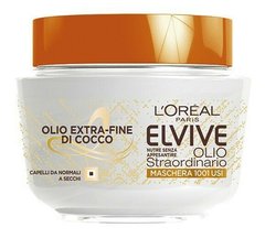Маска живильна L'Oréal Paris Elvive Fine Coconut Oil для нормального та сухого волосся 300 мл