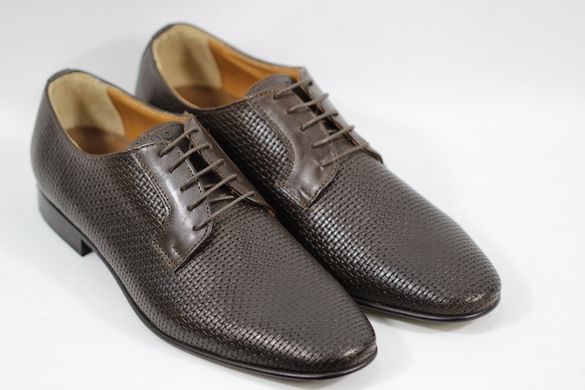 Туфлі чоловічі дербі prodotto Italia 43 р 29 см темно-коричневий 4917
