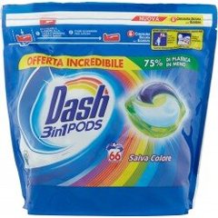 Капсули для прання DASH 3 в 1 Salva Colore 66 шт
