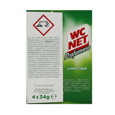 Освежитель для унитаза WC NET аромат лайма 4 шт