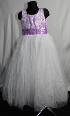 платье белое фиолетовый топ, 128-134см