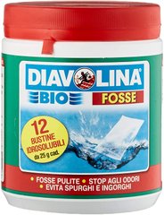 Средство для удаления накипи, очистки выгребных ям Diavolina  Bio Fosse Decaler, 12 пакетов, 25 грам