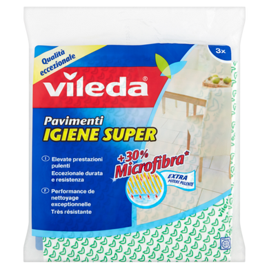 Салфетки из микрофибры для пола Pavimenti Igiene Super Vileda 3 шт