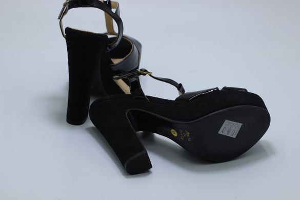 Женские босоножки на каблуке MARIKA 35 р 23.5 см черные 8089