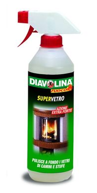 Diavolina SuperVetro – спеціальний миючий засіб для скла печей та камінів 500 мл