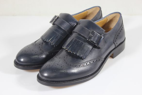 Туфли монки с бахромой ilDucadiNapoli 24.5 см 37 р генциановый синий 3071