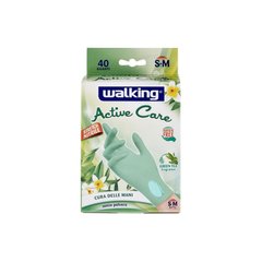 Перчатки для уборки Walking Active Care прочный нитрил размер  S-M 6-7½  40 шт