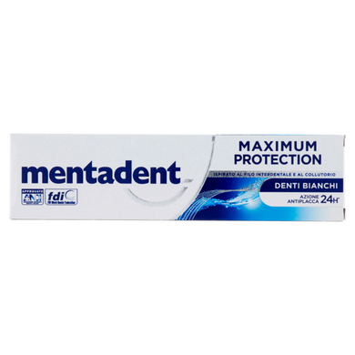 Зубна паста Mentadent Maximum Protection Denti Bianchi захист білих зубів 75 ml