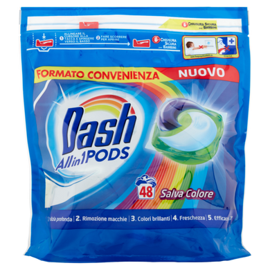 Капсули для прання DASH 3 в 1 Salva Colore 48 шт