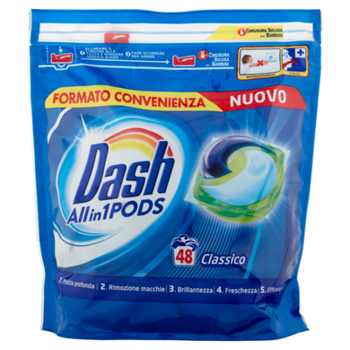 Капсули для прання DASH 3 в 1 Сlassico 48 шт на 25.2 г