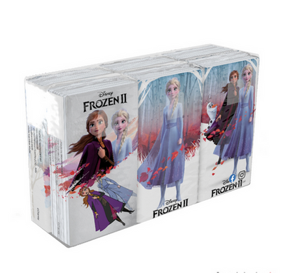 Носовые платки Kartika Frozen II 6шт пакетов по 9 салфеток 4 слоя