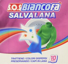 Серветки антибарвники Biancofa S.O.S для вовни 10 шт.