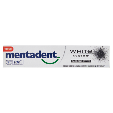 Зубна паста Mentadent White System Carbone Attivo 75 ml