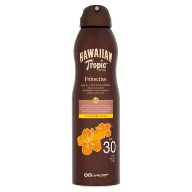 Сухае масло для загара Hawaiian Tropic Protective Continuous Spray Oil Spf30 180 мл