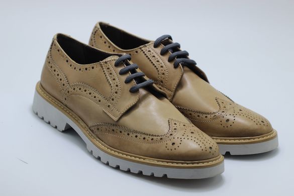 Туфлі чоловічі броги prodotto Italia 7099м 29 см 43 р світло-коричневий 7099