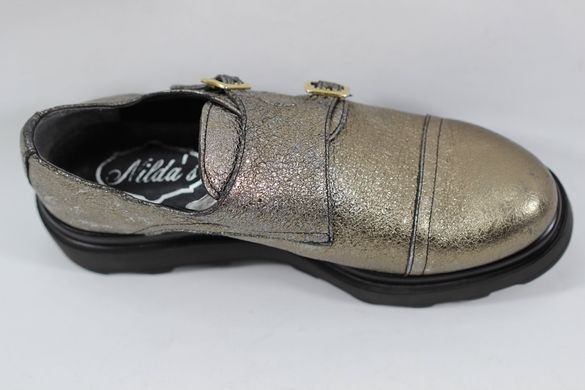 Туфлі жіночі монки Made in Italy 37 р 24.5 см золотистий 4940