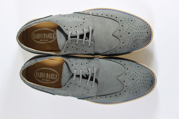 Туфлі чоловічі броги FABIO BASILE 2480м 28.5 см 42 р сірий 2480