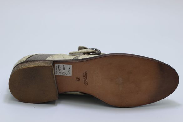 Туфли броги женские prodotto Italia 39 р 25.5 см светло-серый 0365