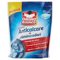 Cредство для чистки стиральных машин OMINO BIANCO ANTICALCARE  удаления накипи + устраняет запахи 15 таблеток