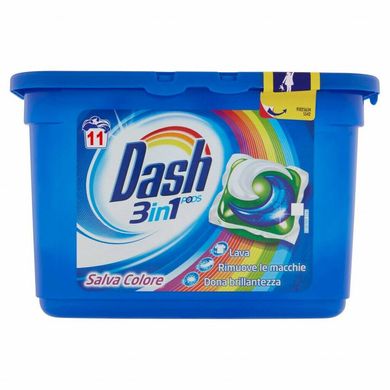 Капсули для прання DASH 3 в 1 Salva Colore 11 шт