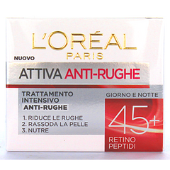 Крем для обличчя антивіковий L'Oreal Attiva Anti-Rughe 45+ проти зморшок зволожуючий 50 мл.