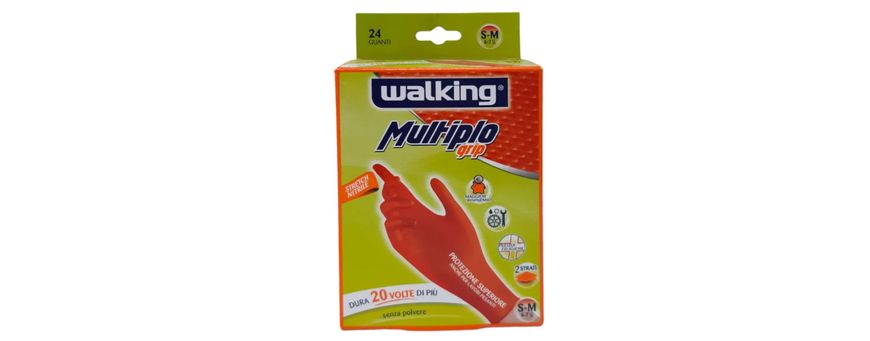 Перчатки для уборки WALKING GUANTO MULTIPLO размер S-M 24 шт