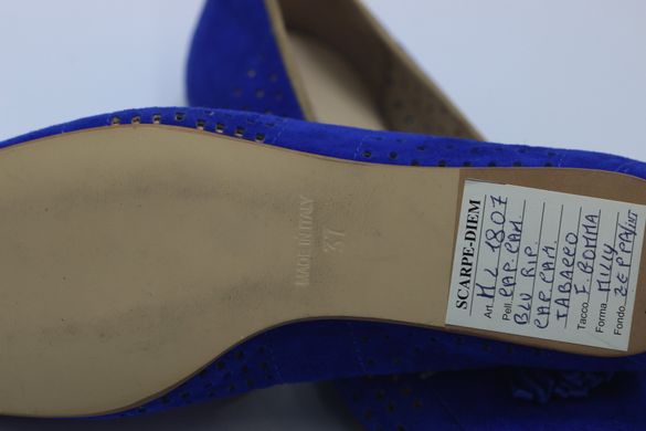 Лофери балетки жіночі ROSE NOIRE 37 р 24.5 см яскраво-синій 7556