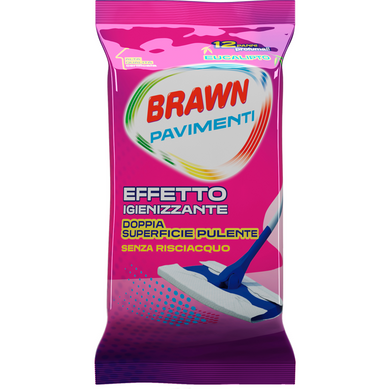 Серветки вологі для прибирання BROWN PAVIMENTI дезінфекція та запах евкаліпта 12шт