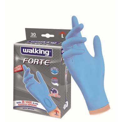 Рукавиці для прибирання Walking Forte міцний нітрил розмір L (7-8 1 / 2)  30 шт