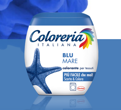 Краска для одежды COLORERIA ITALIANA BLU MARE морской голубой 350г