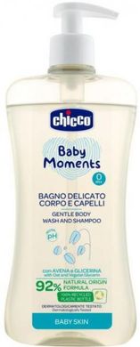 Chicco Ніжний гель-шампунь для тіла та волосся "Baby Moments" Без Сліз 500 мл