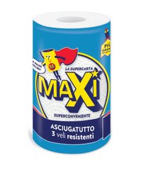 Полотенца  бумажные  3-слойные  MAXI ASCIUGATUTTO 1 ROT 3 VELI 100 отрываний