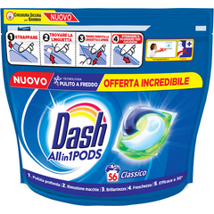 Капсули для прання DASH 3 в 1 Сlassico 56  шт