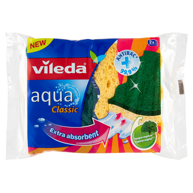 Губка для миття посуди Vileda abrasivo Aqua classic 2 шт