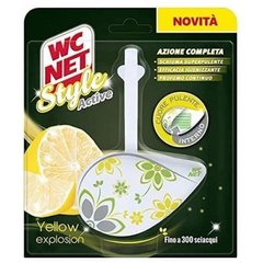 Освежитель для унитаза WC NET - Style Active - Твердое дезинфицирующее средство для туалета, зеленый экзотический аромат, 1 шт. - 70 г