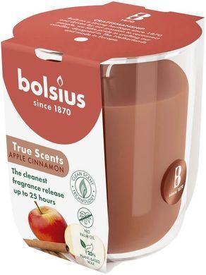 Свічка Bolsius True Scents 25 годин в склі 80/73 мм Яблуко-кориця (8717847188427)