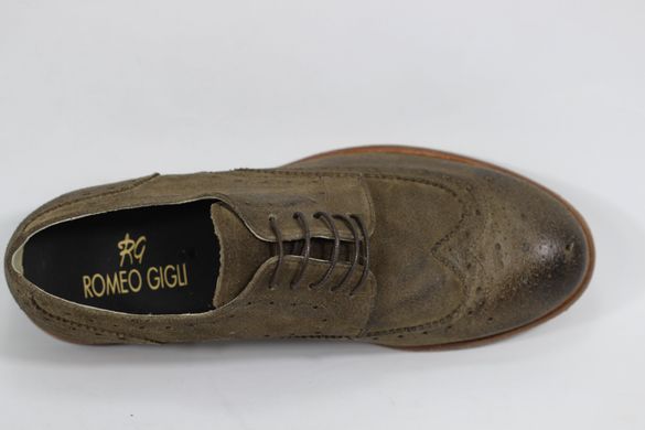 Туфлі чоловічі броги ROMEO GIGLI 5914M 42 р 28.5 см оливковий 5914