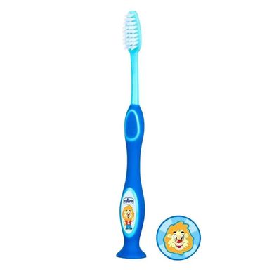 Дитяча зубна щітка для молочних зубів (3-6 років) "Левеня" синя Chicco