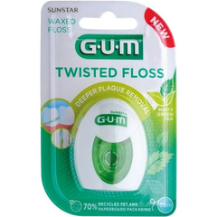 Зубна нитка GUM Twisted Floss 30 м із м'ятним смаком для щоденної гігієни 30м.