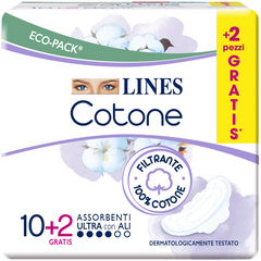 Гигиенические прокладки LINES COTONE ULTRA CON ALI  12 шт
