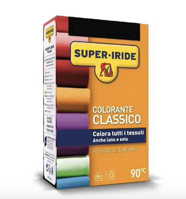 Фарба для фарбування тканин SUPER IRIDE NERO чорна для ручного та машинного забарвлення 2 пакети по 15 г
