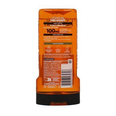 Гель 3 в 1 подходит для тела, волос, лица LOREAL MEN EXPERT HYDRA ENERGETIC 300мл