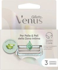 ЗМІННІ НАСАДКИ ДО БРИТВИ ДЛЯ ГОЛІННЯ GILLETTE VENUS RICAMBI PER PELLE E PELI ZONA INTIMA 3 ШТ.