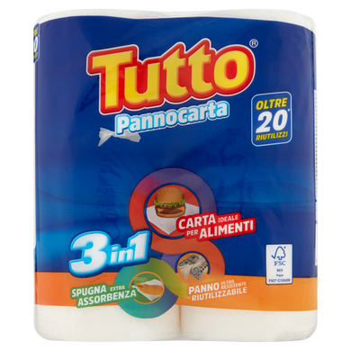 Тканинні полотенця Tutto  2 рулона