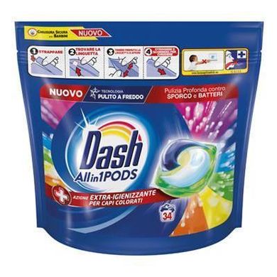 Капсули для прання DASH 3 в 1 Salva Colore 34 шт